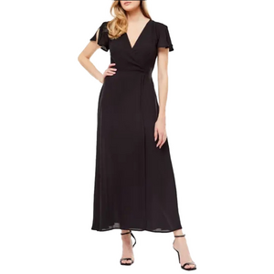 Love X Design Medium Marie II Faux Wrap Maxi Dress Black NWT MSRP $96